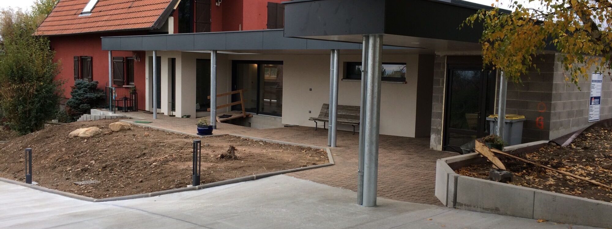Cr&eacute;ation d’un carport et dallage &agrave; Epfig Molsheim